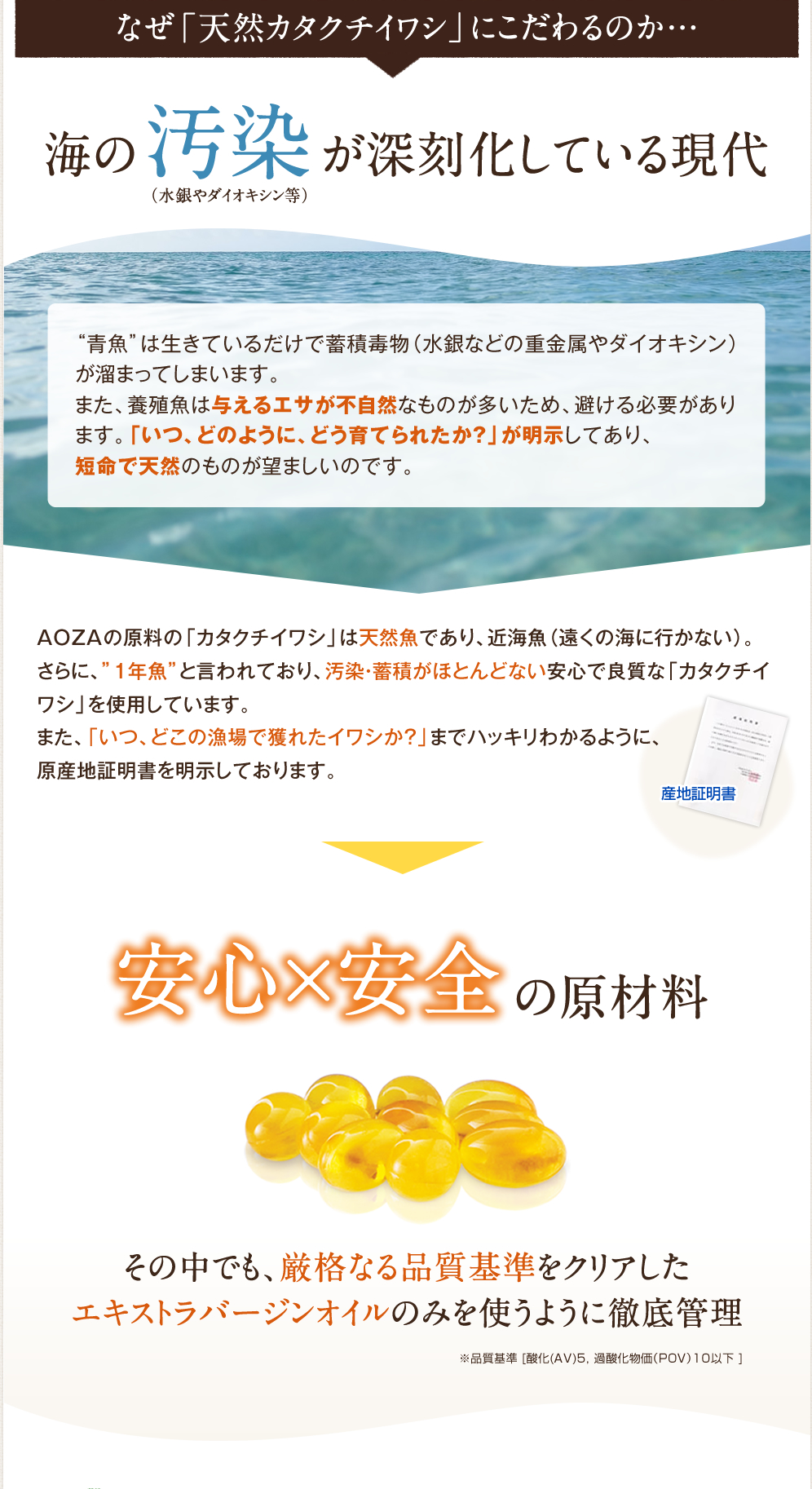 なぜ天然「カタクチイワシ」にこだわるのか